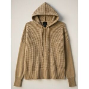Cynthia Rowley Women's Tan Knit Long Sleeve Hooded Sweater Small